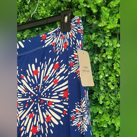 NWT Como Vintage Fireworks Womens Leggings 4th of July Size Large - Picture 4 of 7